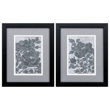 Propac "Blooming Peony" Wall Art in Gray (Set of 2), , large