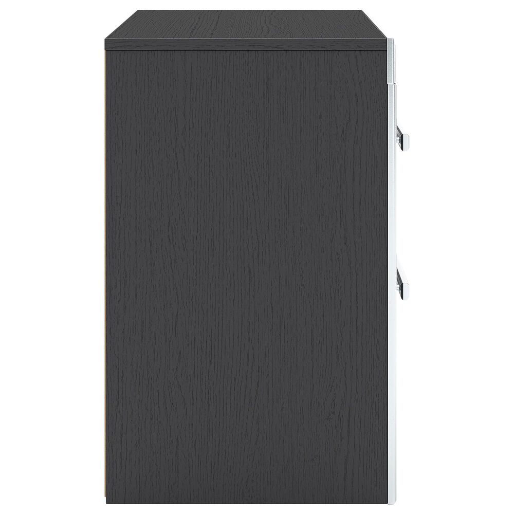 Ashley Zuraleus 2-Drawer Night Stand in Matte Black and Chrome, , large