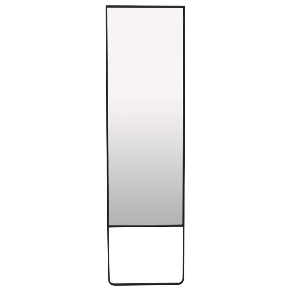 Three Hands 71" Metal Rectangular Wall Mirror in Black, , large