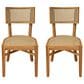 Hearth and Haven Netro Outdoor Dining Chair in Light Brown and Teak (Set of 2), , large