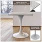 Leisuremod LeisureMod Verve Collection 27 Square Dining Table, Brushed Base with Laminated White Marbleized Top, , large