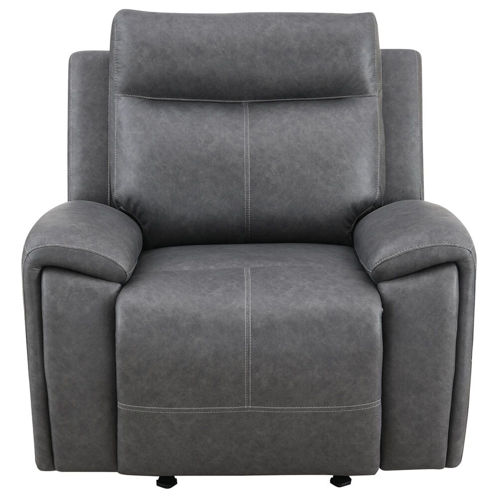 Steve Silver Gaston Manual Glider Recliner in Gray, , large