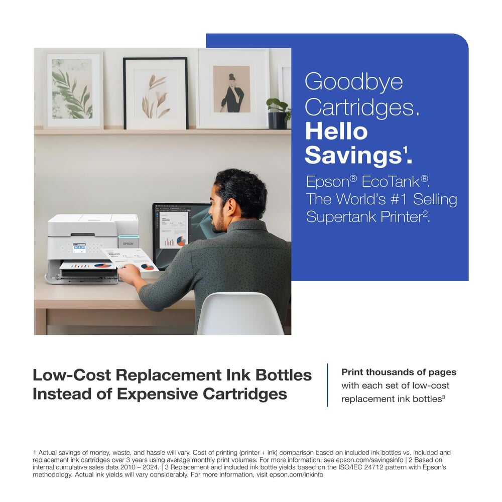 Epson EcoTank ET-3950 Wireless All-in-One Color Supertank Printer  White, , large