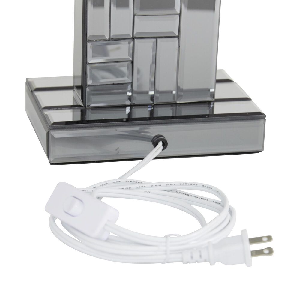 Maple and Jade Glam Table Lamp with Rectangular Shade in Silver, , large