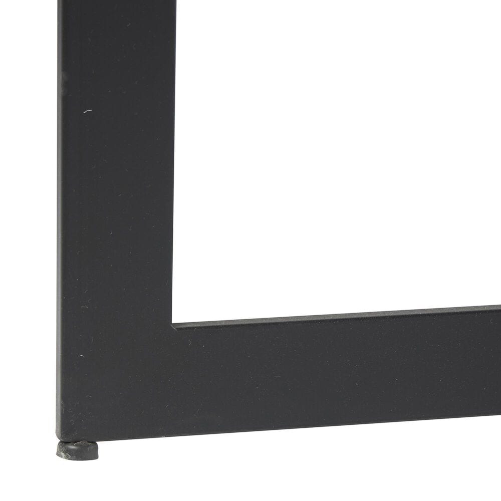 Maple and Jade Beaded Coffee Table with Metal X-Shaped Base in Washed Brown and Black, , large