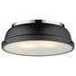 Golden Lighting Duncan 14" Flush Mount in Chrome and Matte Black, , large