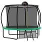 HOMLUX 10" Outdoor Trampoline with Basketball Hoop in Green, , large