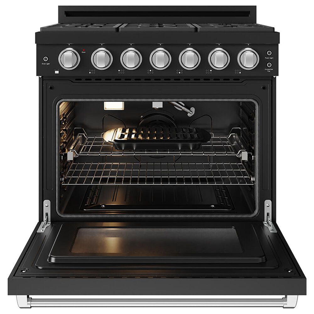 Thor Kitchen Gordon Ramsay 6 Cu. Ft. Professional Gas Range with Stainless Steel Handle Kit in Black, , large