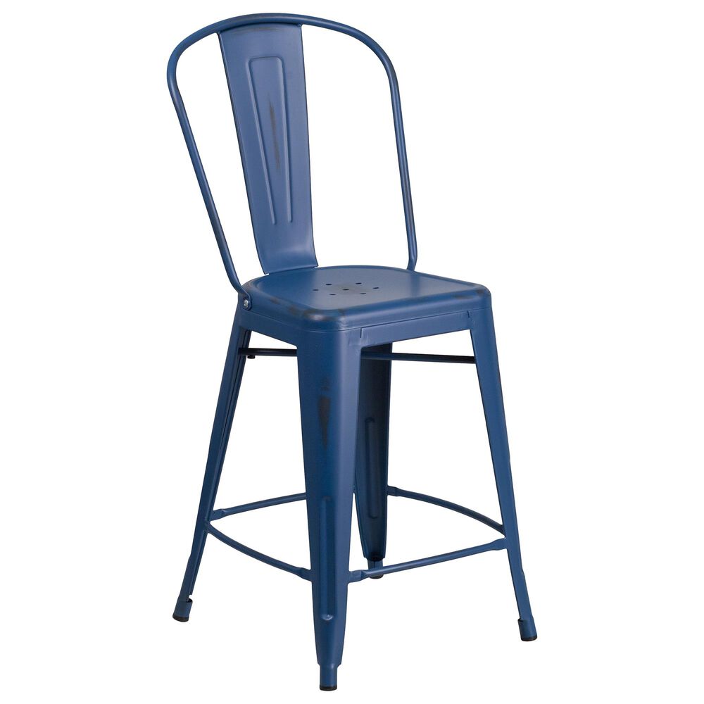 Flash Furniture 24" Counter Stool in Blue, , large