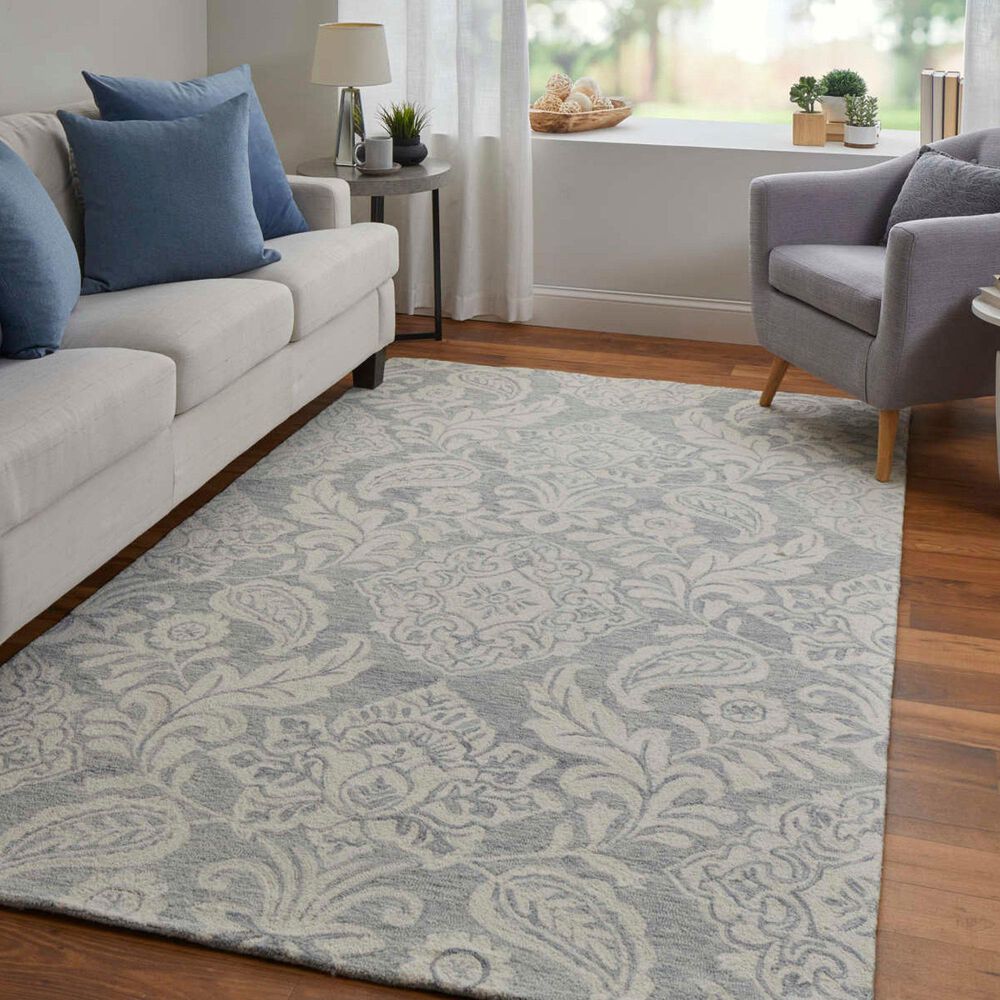 Feizy Belfort 8776F Blue and Gray 10&#39; x 14&#39; Area Rug, , large