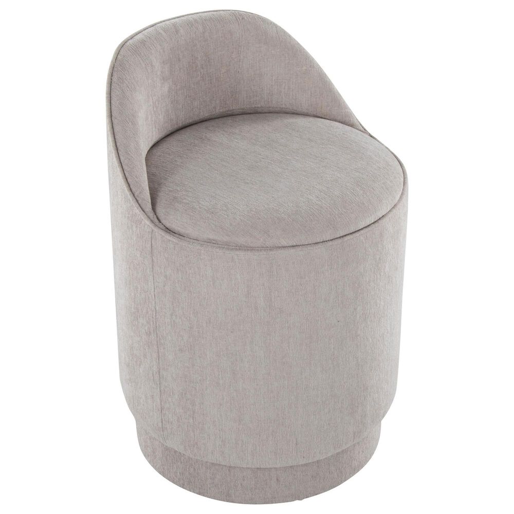 Lumisource Marla Upholstered Vanity Stool in Grey, , large