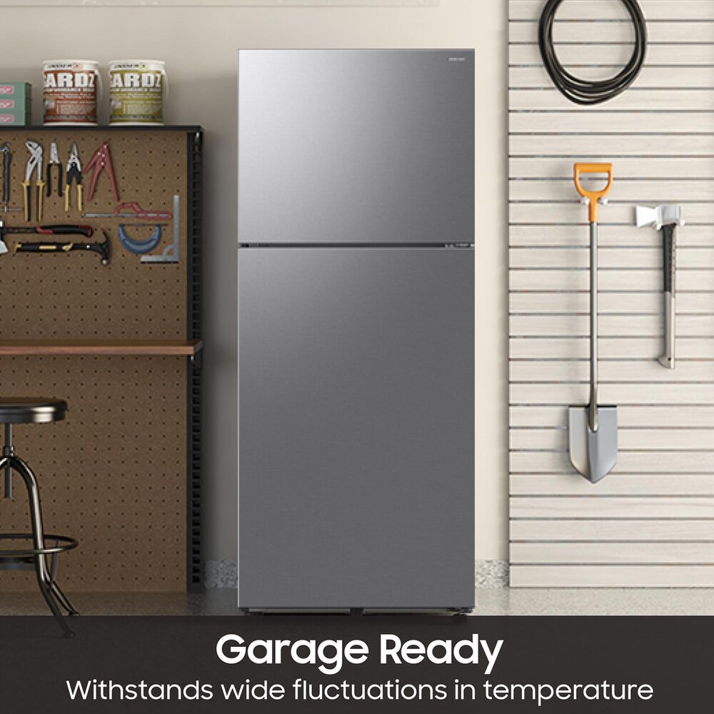 Samsung 18 Cu. Ft. Top Freezer Refrigerator with Ice Maker in Fingerprint Resistant Stainless Steel, , large