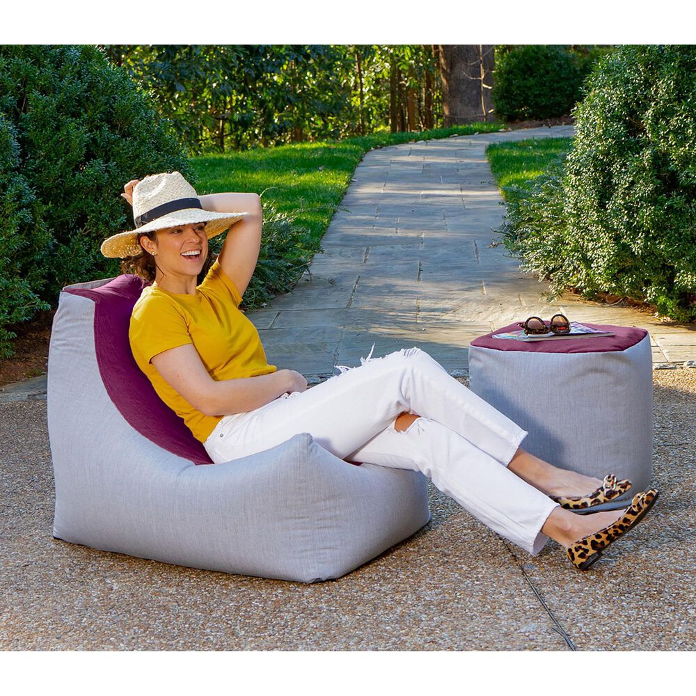 Jaxx Juniper Patio Bean Bag Chair in Purple, , large