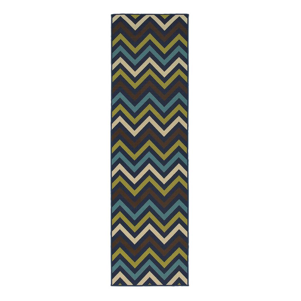 Oriental Weavers Riviera 4593S 2"3" x 7"6" Navy Runner, , large