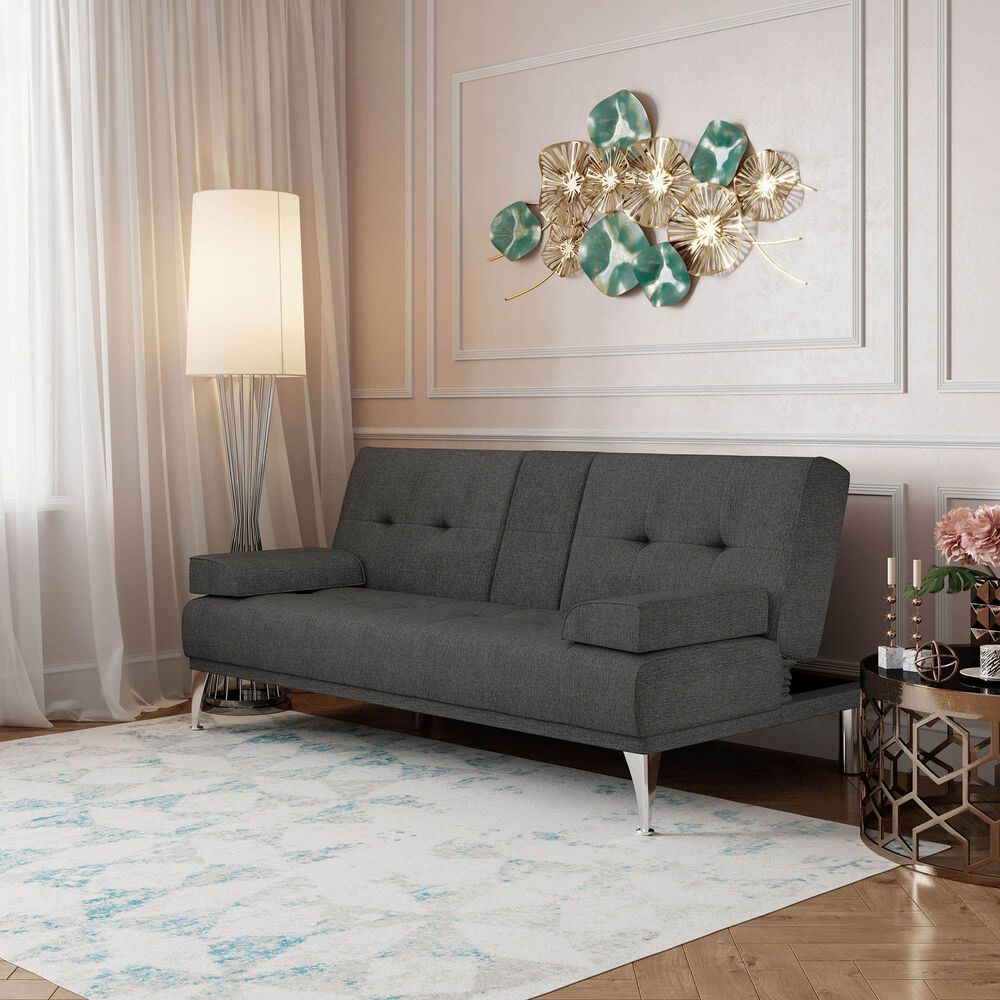 Lifestyle Solutions Malibu Gray Futon, , large
