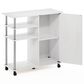 HOMLUX Helena 4-Tier Utility Kitchen Island and Storage Cart in White Oak and Chrome, , large