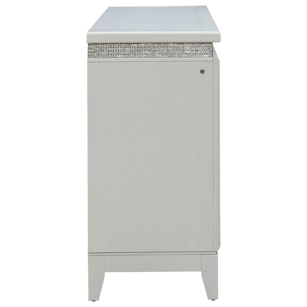 Belle Furnishings Reflections 6-Drawer Dresser Only in Pearl White and Rhinestone, , large