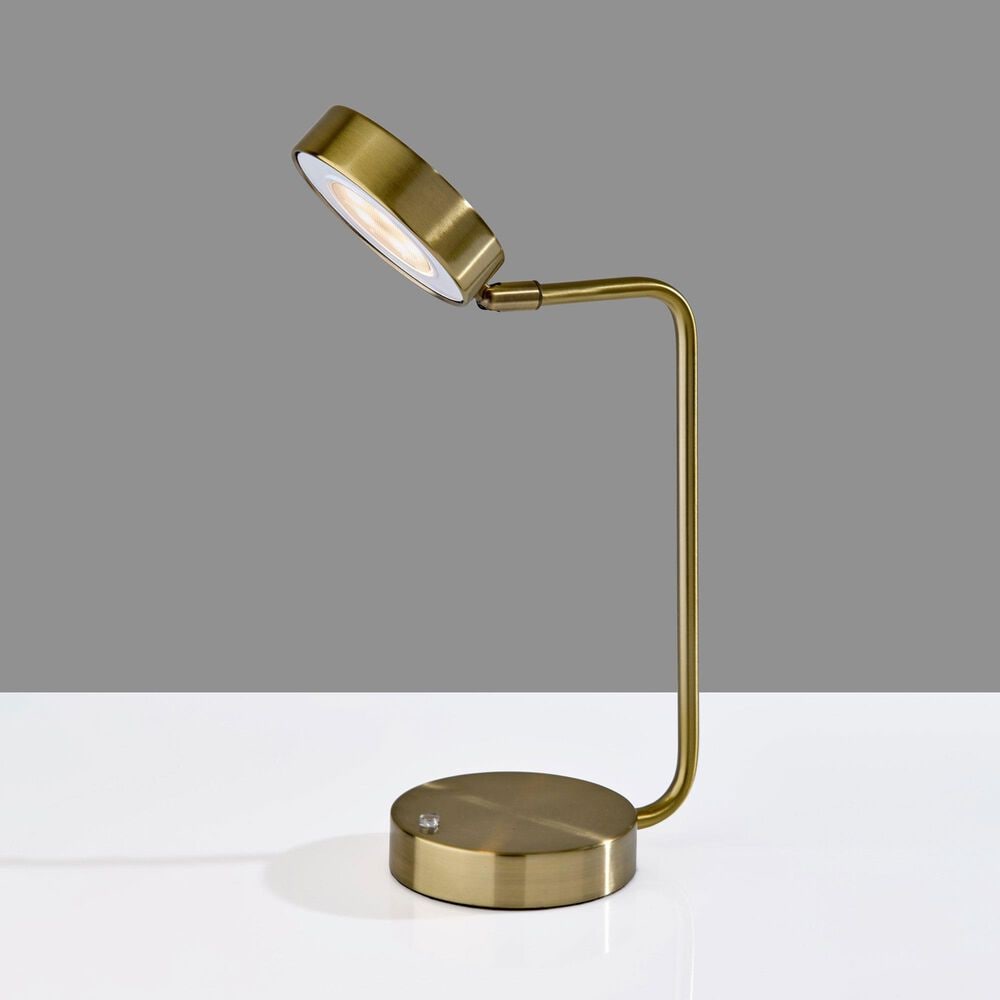 Adesso Amari Desk Lamp with Cordless LED in Antique Brass, , large