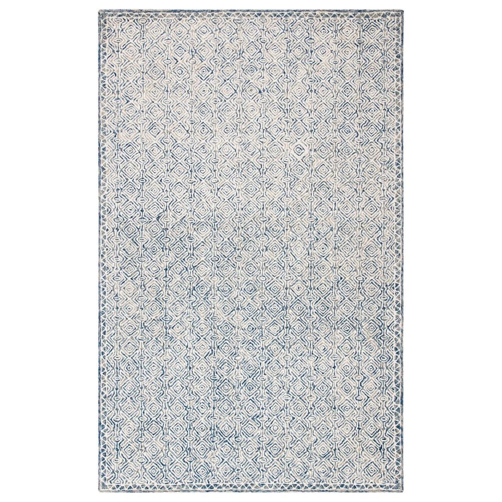 Safavieh Micro-Loop MLP526N 6" x 9" Navy and Ivory Area Rug, , large