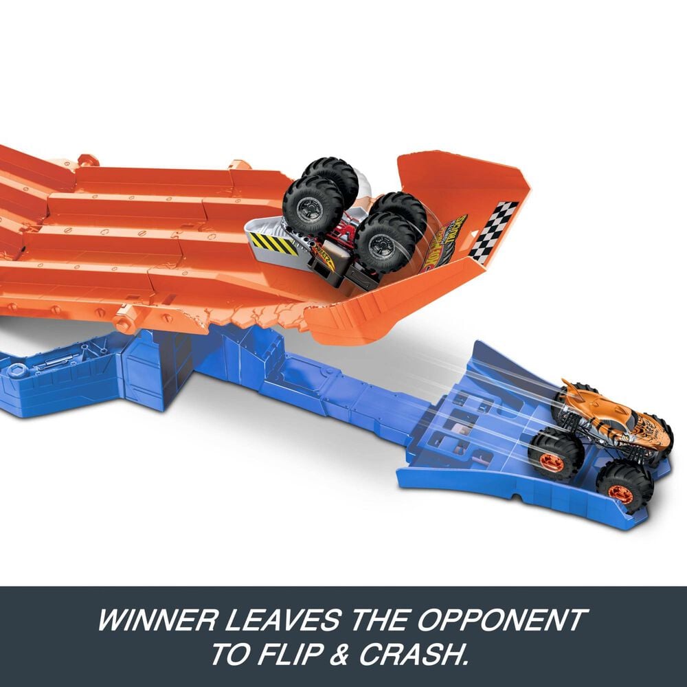 Hot Wheels Monster Trucks Racedown Destruction Track Set in Multicolor, , large