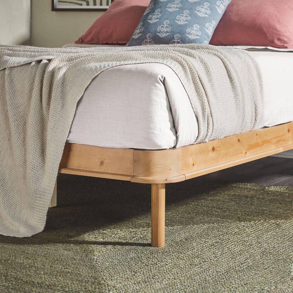 Walker Edison Annette King Platform Bed in English Oak, , large