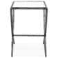Furniture of America Lalia Side Table with Tempered Glass Top and X-Base in Gun Metal, , large