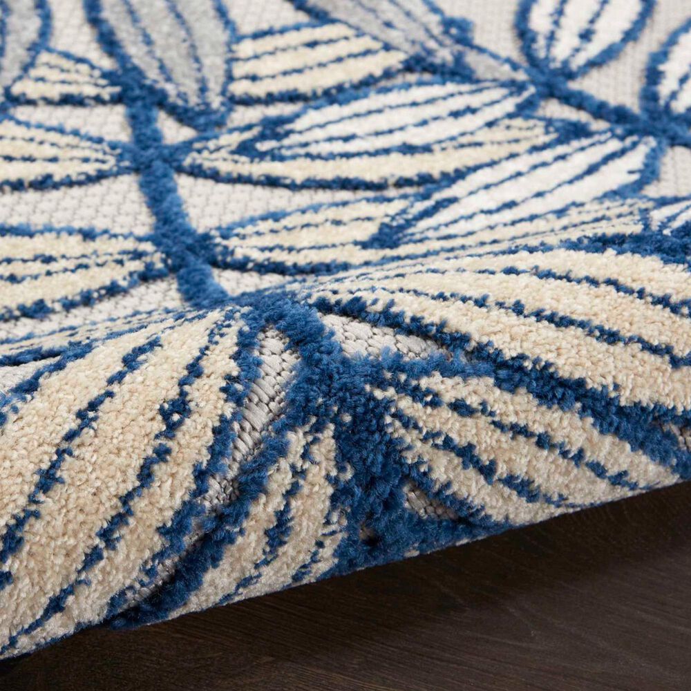 Nourison Aloha ALH18 2&#39;3&quot; x 10&#39; Ivory and Navy Indoor/Outdoor Runner, , large