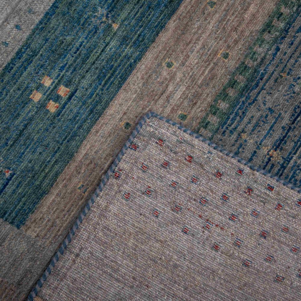 RIZZY Spectrum Dark Blue, Gray, Teal, Ivory, Cream, Green and Dusty Rose 10' x 13' Area Rug, , large