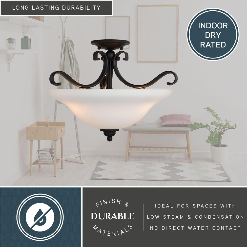 Vaxcel Monrovia 3-Light Semi Flush Mount in Oil Rubbed Bronze, , large