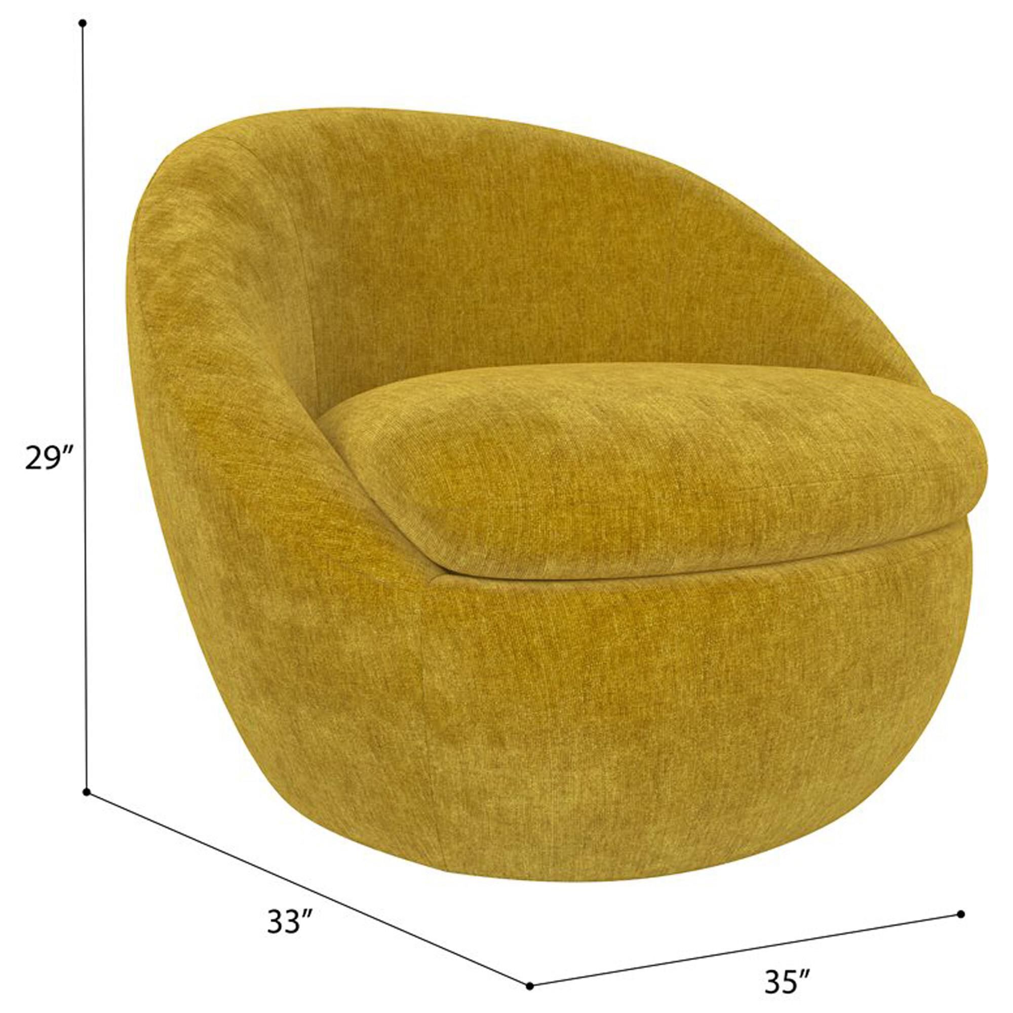 Golden Wave Furniture Blossom Swivel Chair in Yellow