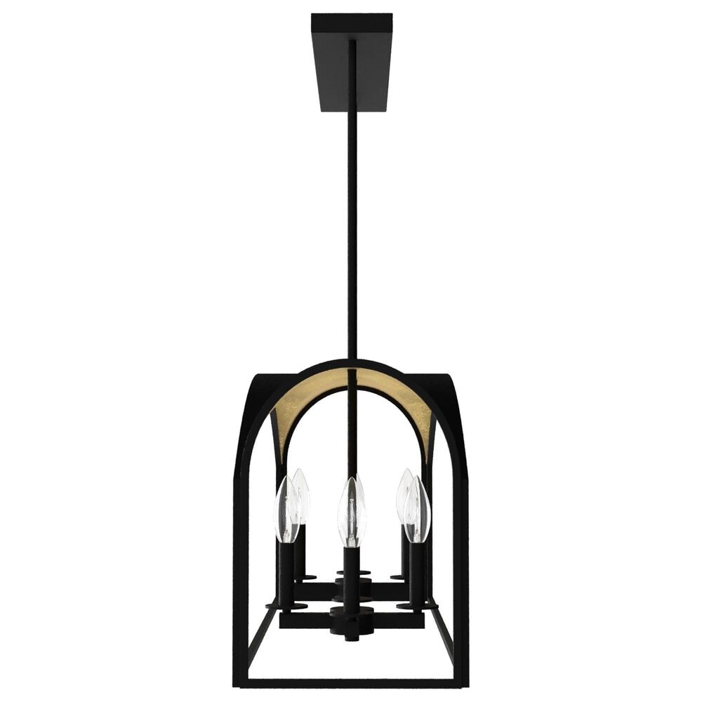 Hunter Dukestown 8-Light Linear Chandelier in Natural Iron and Gold Leaf, , large