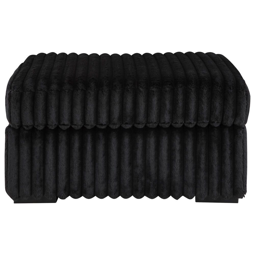 Ashley Midnight-Madness Oversized Accent Ottoman in Onyx, , large