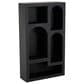 Maple and Jade 5-Shelf Geometric Storage Shelving Unit in Matte Black, , large