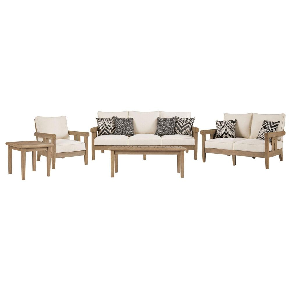Ashley Gerianne 5-Piece Patio Conversation Set in Beige, , large