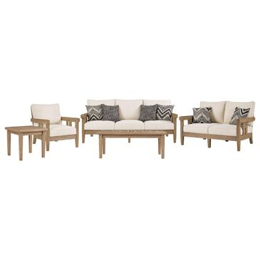 Ashley Gerianne 5-Piece Patio Conversation Set in Beige, , large