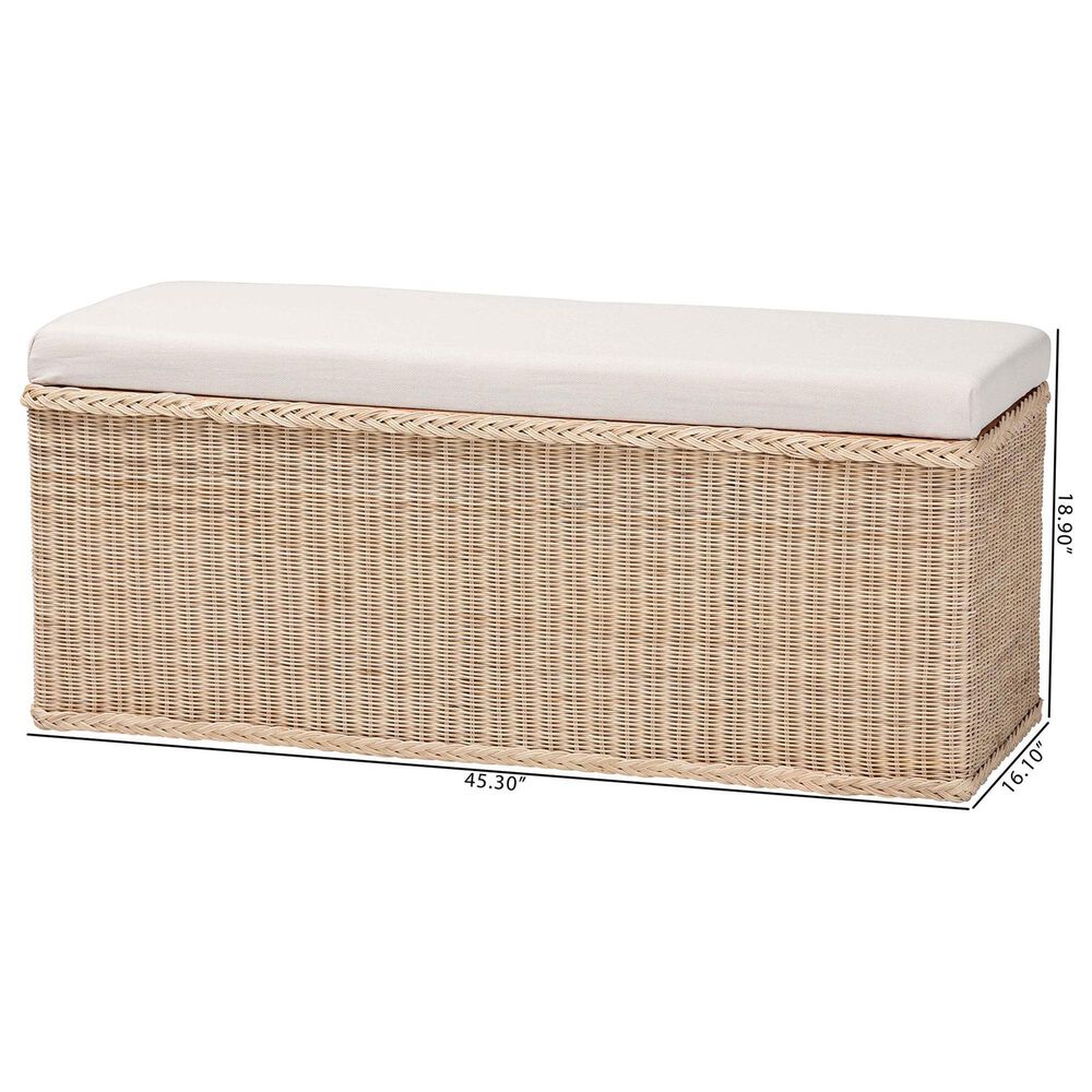 Baxton Studio Barid Rectangle Storage Bench in Natural, , large