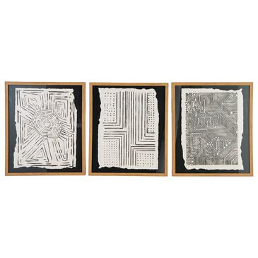 Ashley Wonderstow 23.75" x 19.75" 3-Piece Wall Art Set in Black and Beige, , large