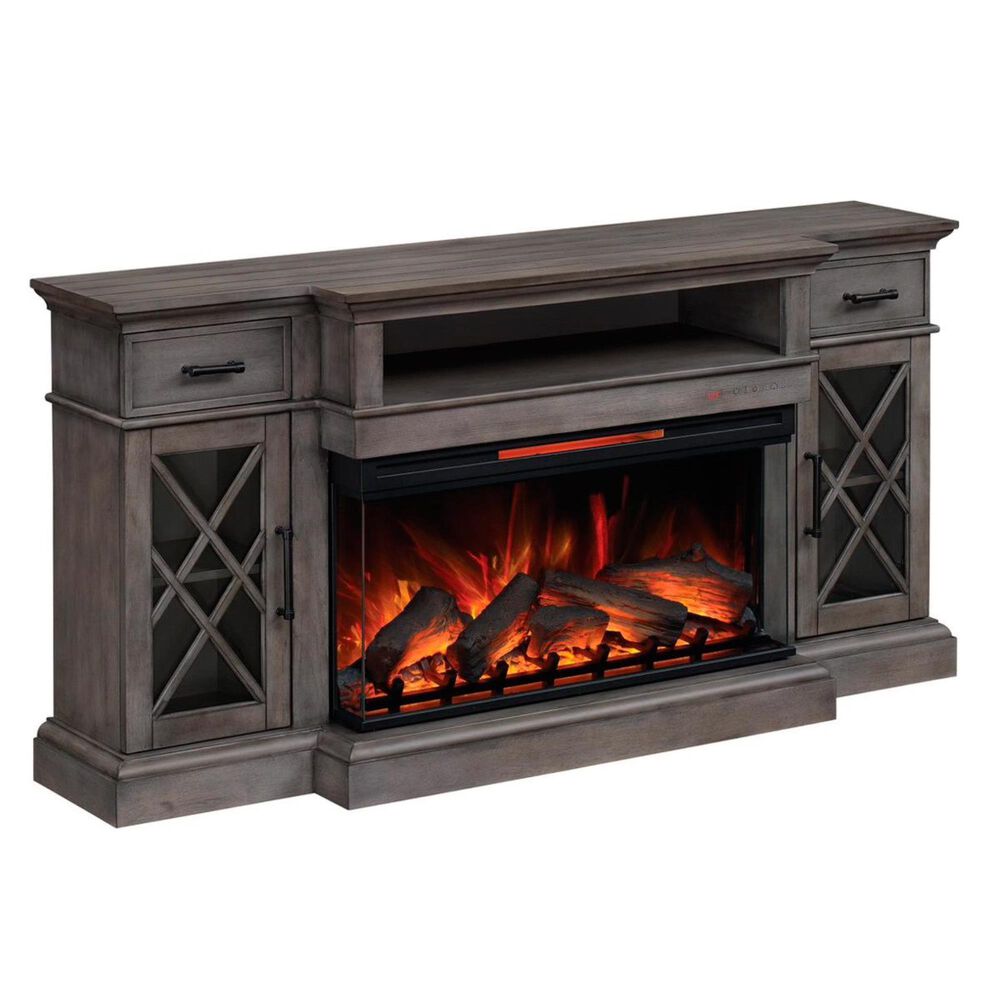 Fabio Flames Hamilton Panorama Media Mantel in Weathered Gray, , large
