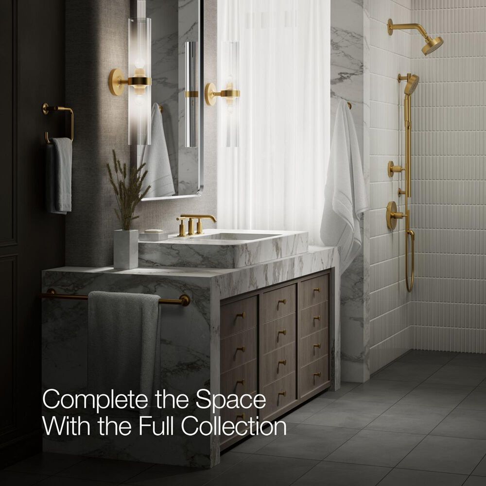 Kohler Purist Widespread Bathroom Sink Faucet in Vibrant Brushed Moderne Brass, , large