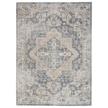 Nourison Astra Machine Washable 3"3" x 5" Grey and Blue Area Rug, , large