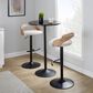 LumiSource Grotto Swivel Barstool with Oat Fabric Upholstery in Black and Whitewashed (Set of 2), , large