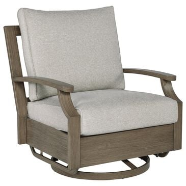 Ashley Rainier Ranch Swivel Glider Chair in Brown, , large