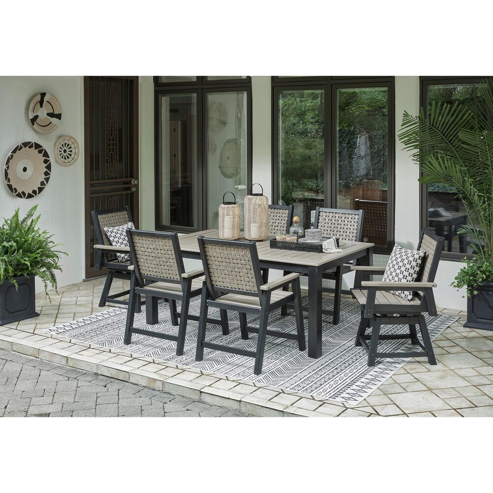 Ashley Mount Valley Rectangular Dining Table in Driftwood and Black, , large