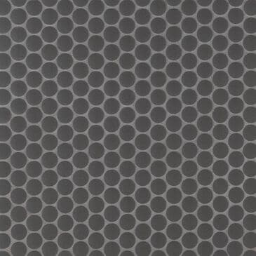 MS International Penny Round Nero 6mm Gloss Ceramic Mosaic Tile, , large