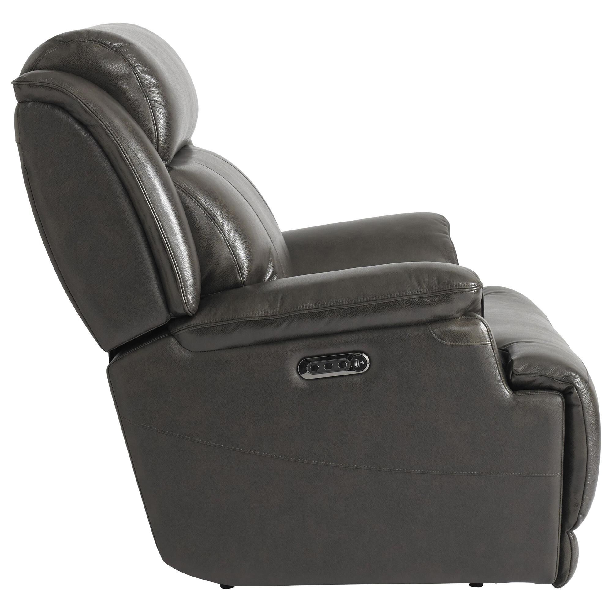 Bassett Carson Recliner with Power Headrest and Lumbar in Truffle