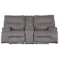 Benchcraft Coombs Double Power Reclining Loveseat with Console in Charcoal, , large