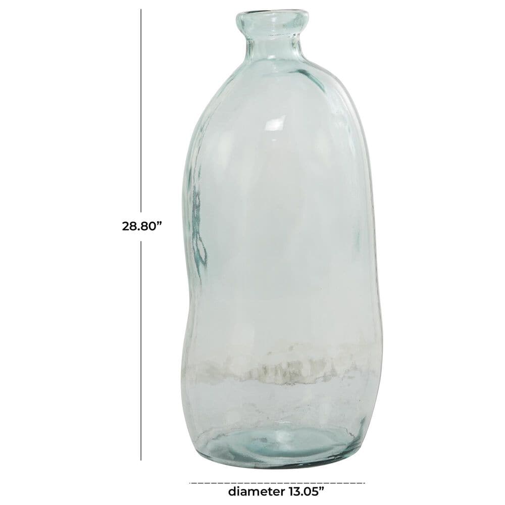 Maple and Jade Spanish Bottle Neck Abstract Decorative Vase in Tinted Light Blue, , large