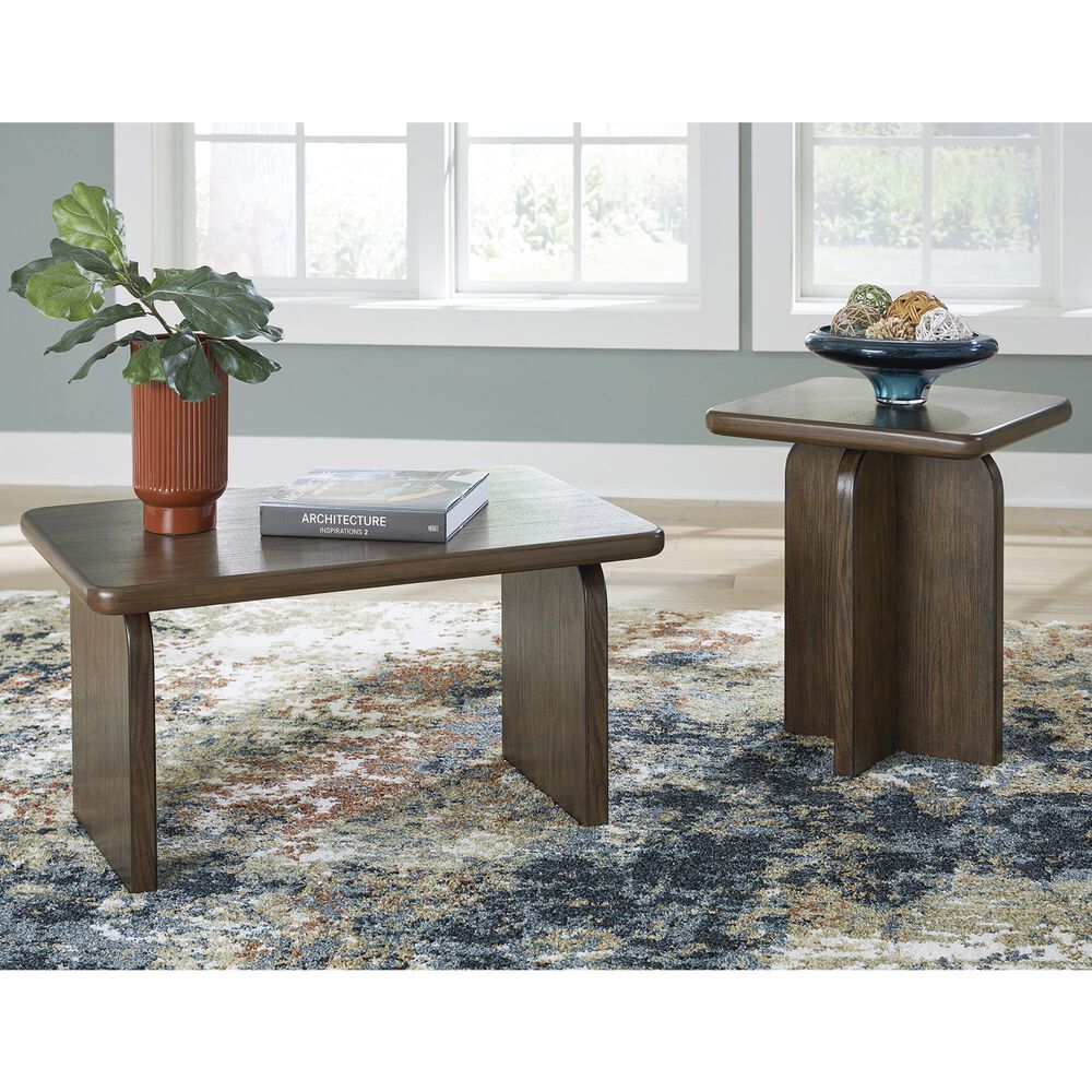 Ashley Shawbeck Occasional Table Set in Medium Brown &#40;Set of 2&#41;, , large