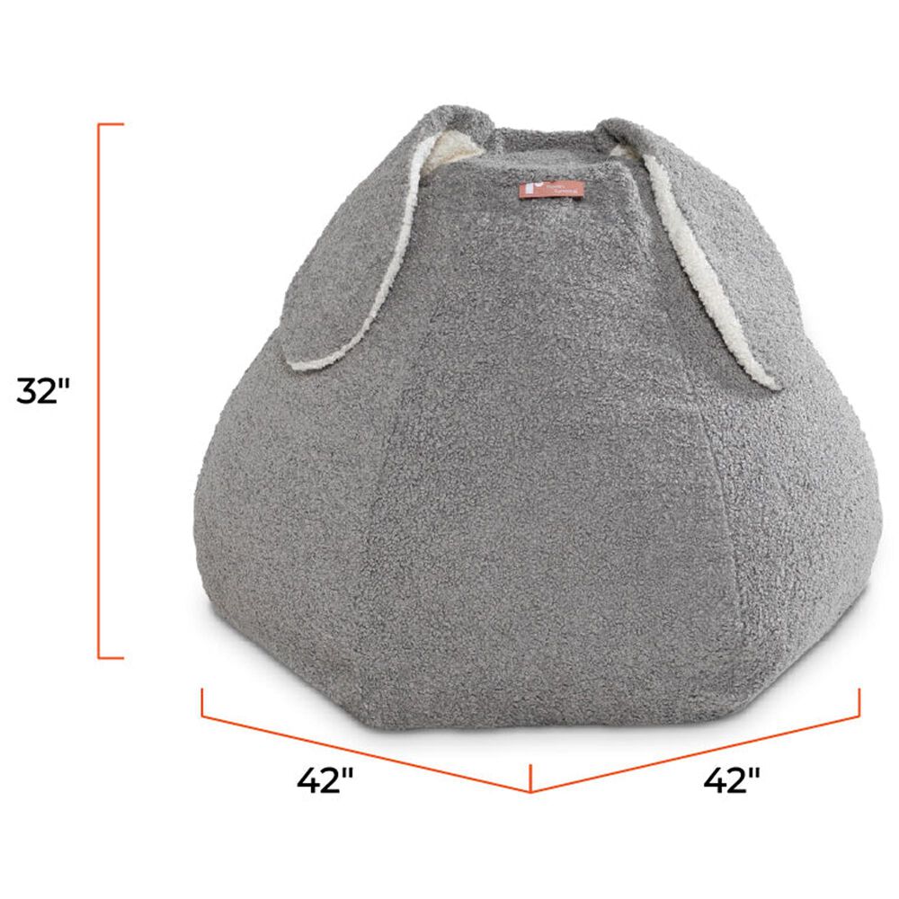 Jaxx HopSeat Bunny Oval Shaped Large Bean Bag Chair in Smoke, , large