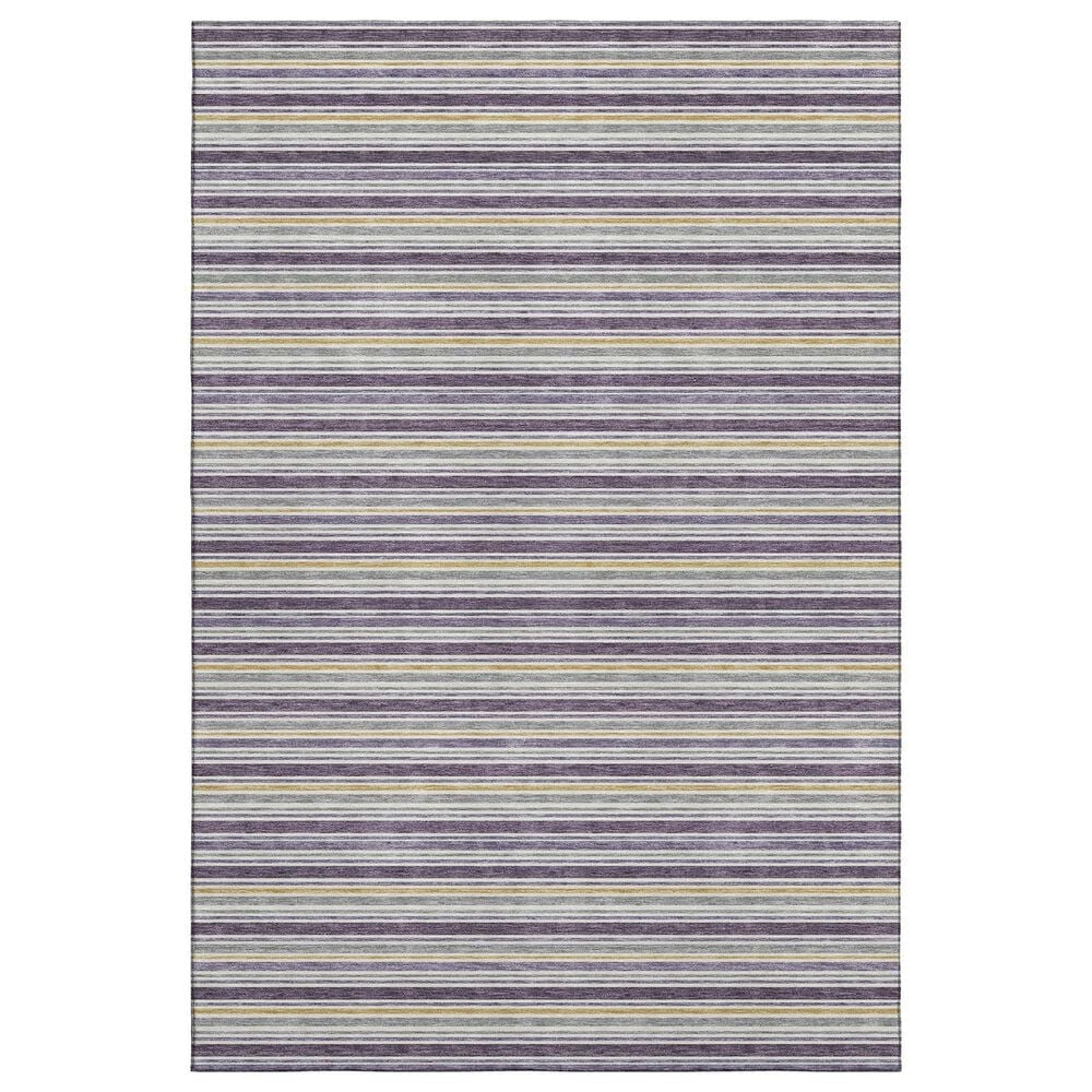 Dalyn Rug Company Soft Essentials Striped Plum 8" x 10" Indoor/Outdoor Area Rug, , large